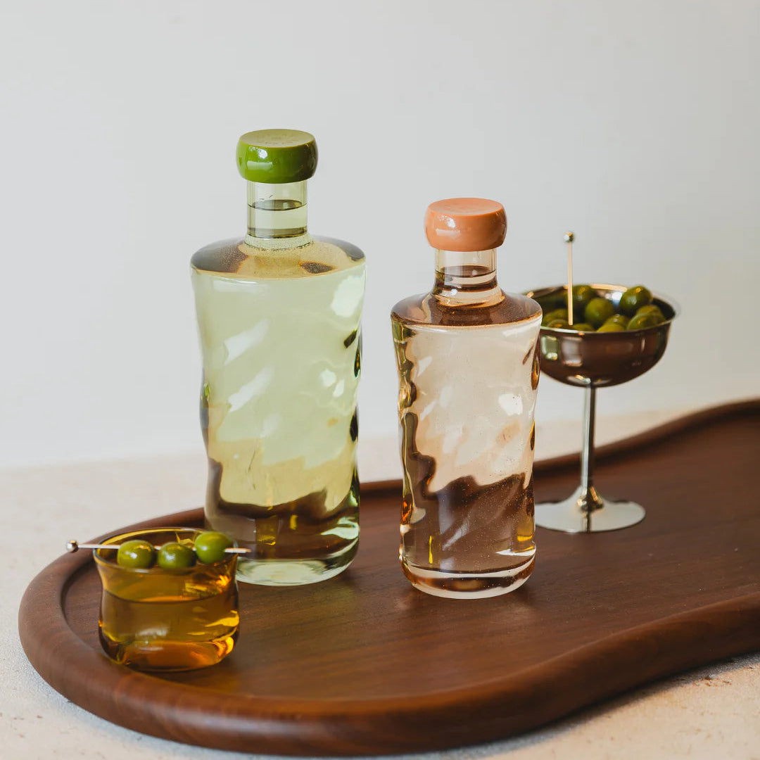 Mundblæst Swirl Vandflaske - Glow