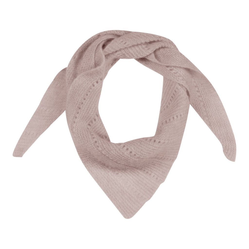 Dette lille tørklæde med hulmønster bliver med sikkerhed dit foretrukne tørklæde på de kolde dage. Dette er i farven 'rose dust', som er en svag lyserød farve