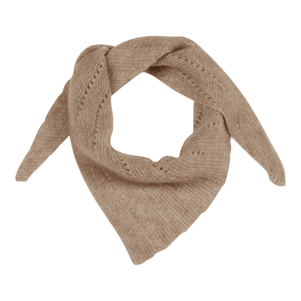 Dette lille tørklæde med hulmønster bliver med sikkerhed dit foretrukne tørklæde på de kolde dage. Dette er i farven 'shitake', som er en beige farve