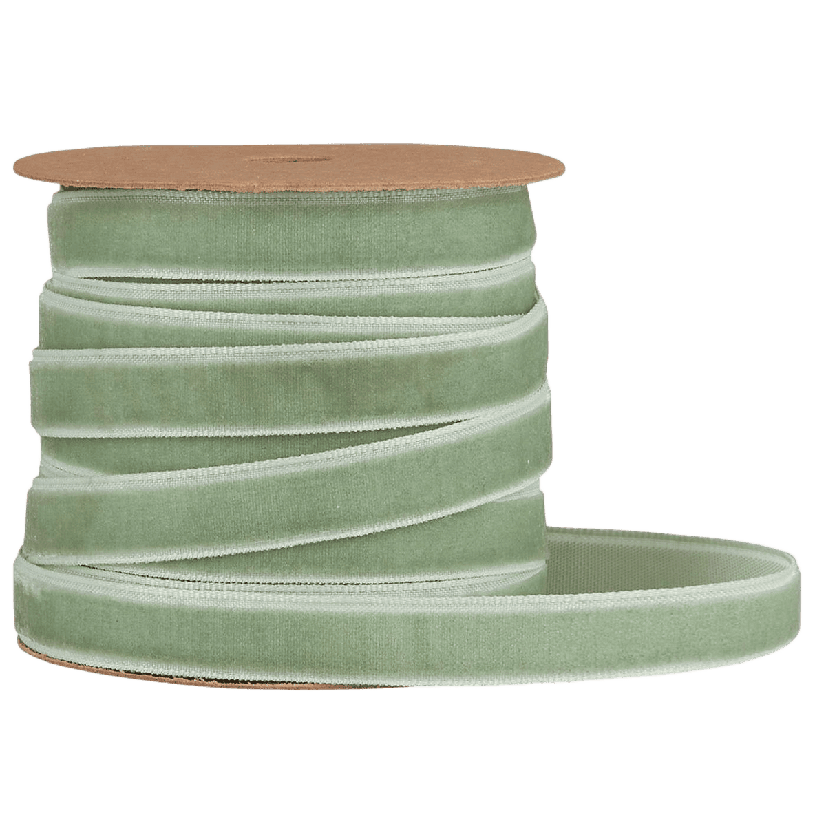 Støvgrøn farvet velour gavebånd fra Ib Laursen - perfekt til gaveindpakning