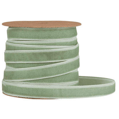 Støvgrøn farvet velour gavebånd fra Ib Laursen - perfekt til gaveindpakning