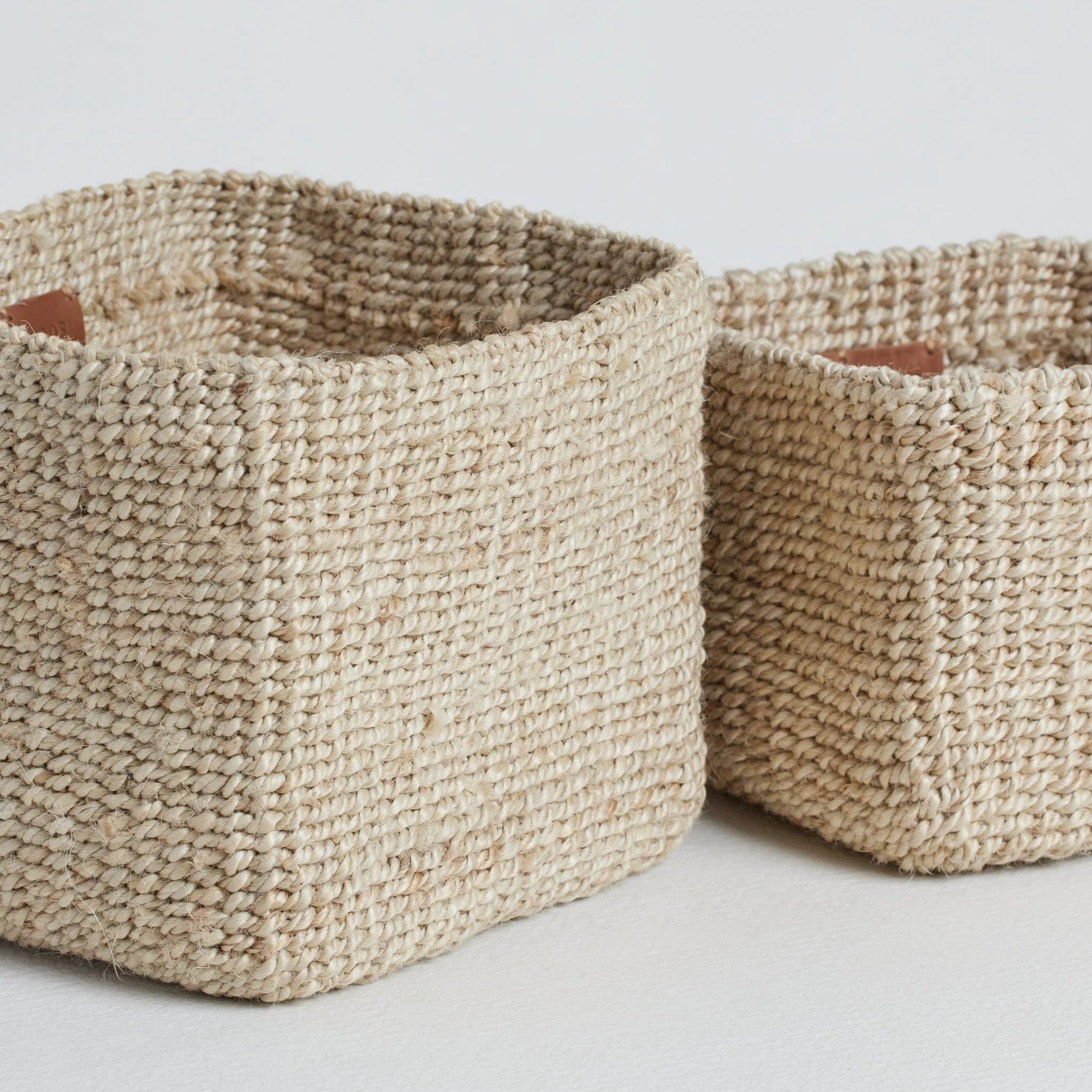 Lille Sona Duo Firkantet Kurv - Jute - Natural