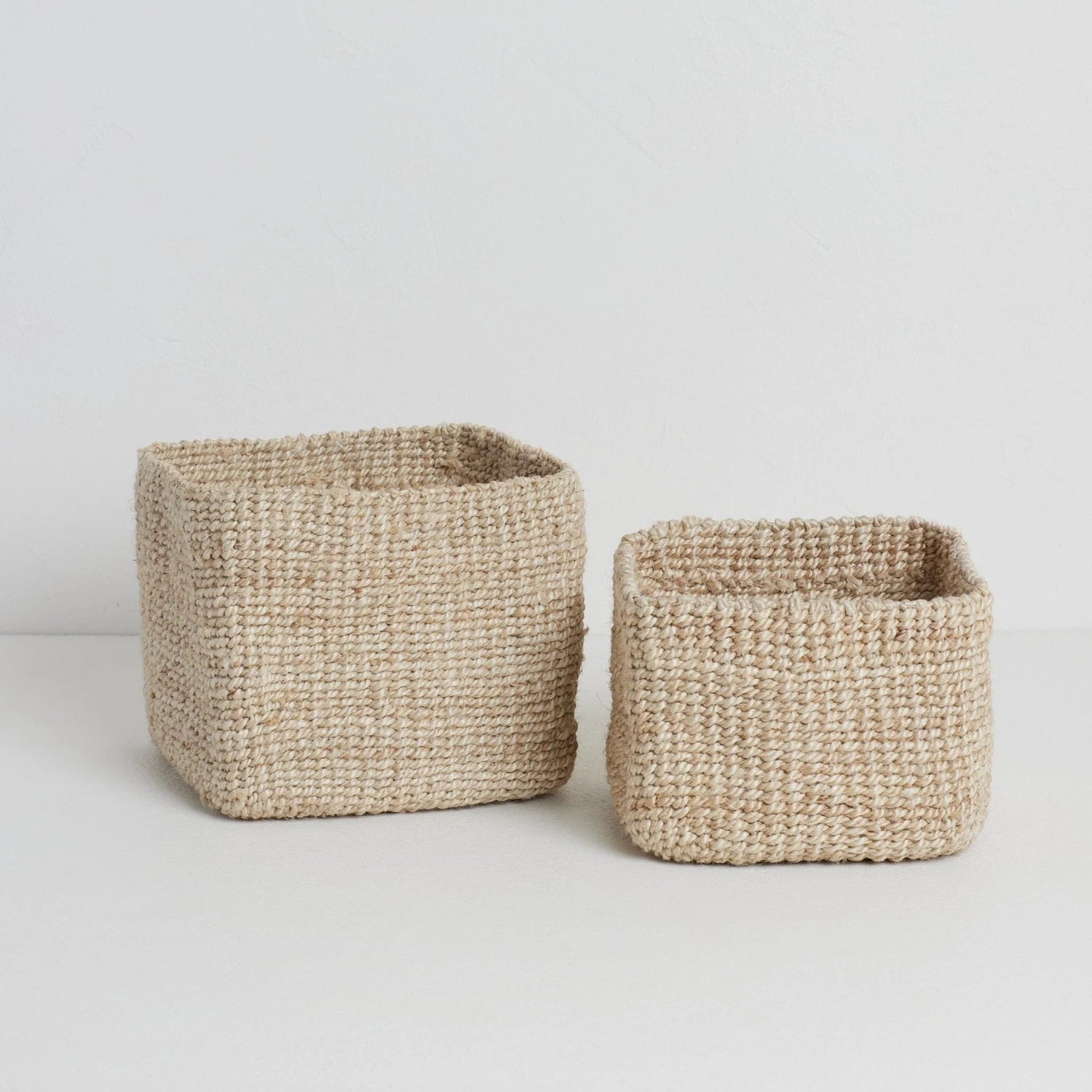 Lille Sona Duo Firkantet Kurv - Jute - Natural