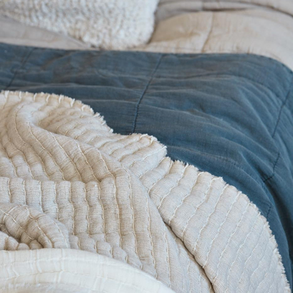 Quilt Tæppe - Bomuld - Historical Blue (69)