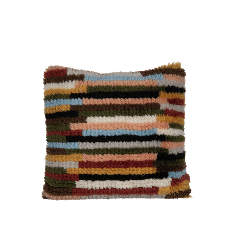 Shaggy Pude - Uld &amp; Bomuld - Multi Stripe
