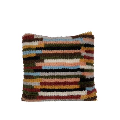 Shaggy Pude - Uld &amp; Bomuld - Multi Stripe