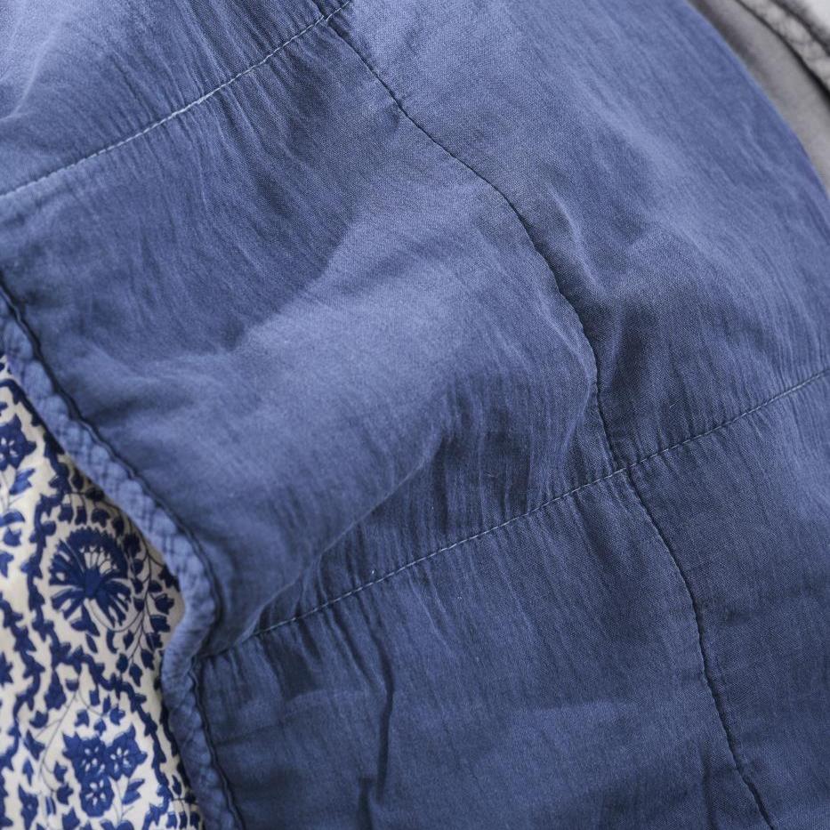 Quilt Sengetæppe - Bomuld - Indigo (87)
