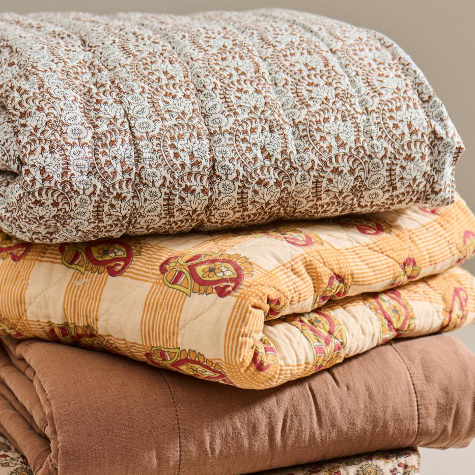 Quilt Tæppe - Bomuld - Camel (94)