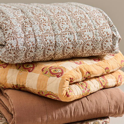 Quilt Tæppe - Bomuld - Camel (94)