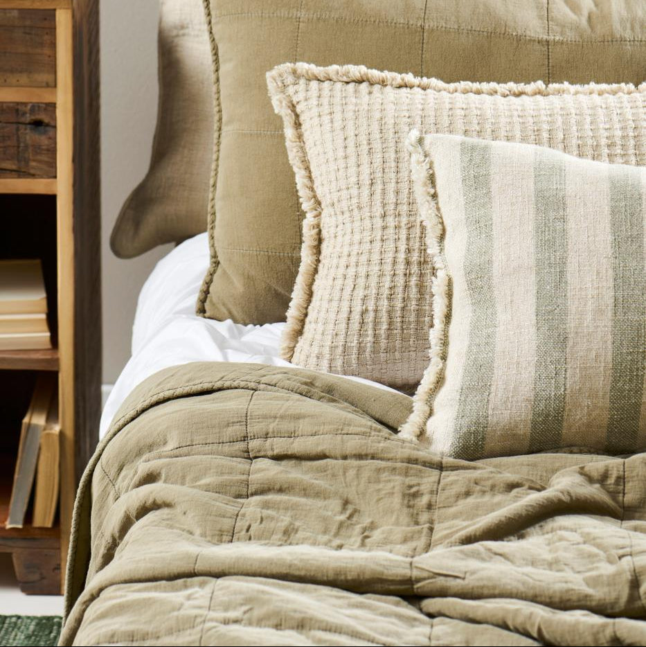 Quilt Sengetæppe Bomuld - Eucalyptus Green (93)