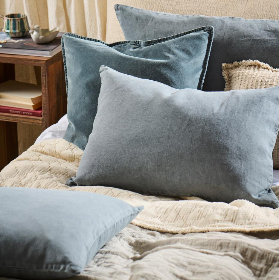 Hør pude i blå fra Ib Laursen