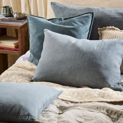 Hør pude i blå fra Ib Laursen