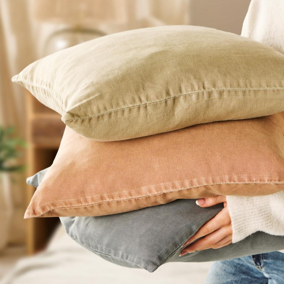 Hør Pude - Eucalyptus Green (93)