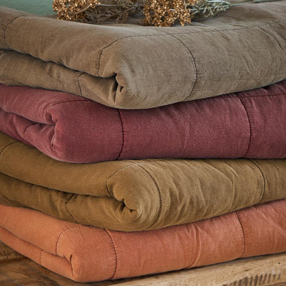 Quilt Tæppe - Bomuld - Dusty Plum (63)