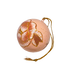 En julekugle fra Balsalens eget mærke. Denne er malet i hånden med motiv af Ella Skovs blomst. Julekuglen er i terracotta farver. Dette er den lille variant