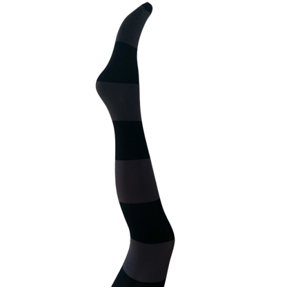 Inge Strømpebukser - Dark grey w. black stripe