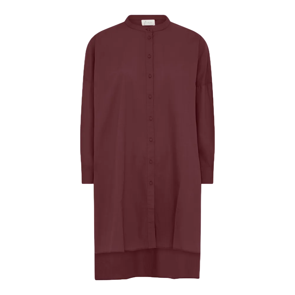 Osaka Skjortekjole - Øko Bomuld - Red Mahogany
