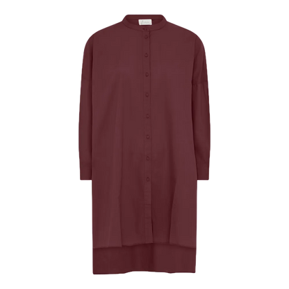 Osaka Skjortekjole - Øko Bomuld - Red Mahogany