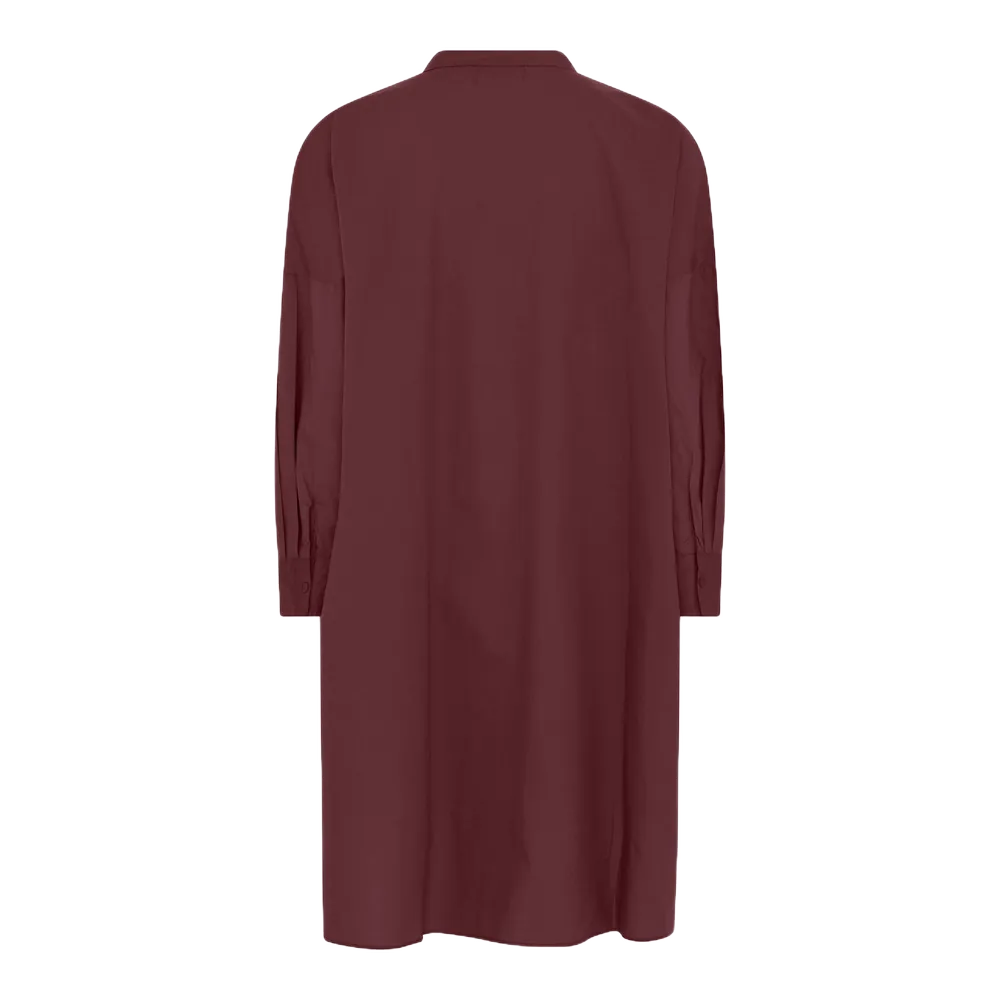 Osaka Skjortekjole - Øko Bomuld - Red Mahogany