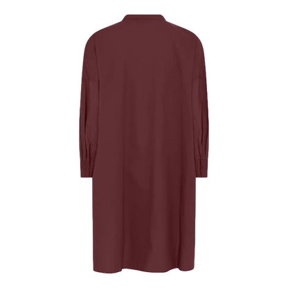 Osaka Skjortekjole - Øko Bomuld - Red Mahogany