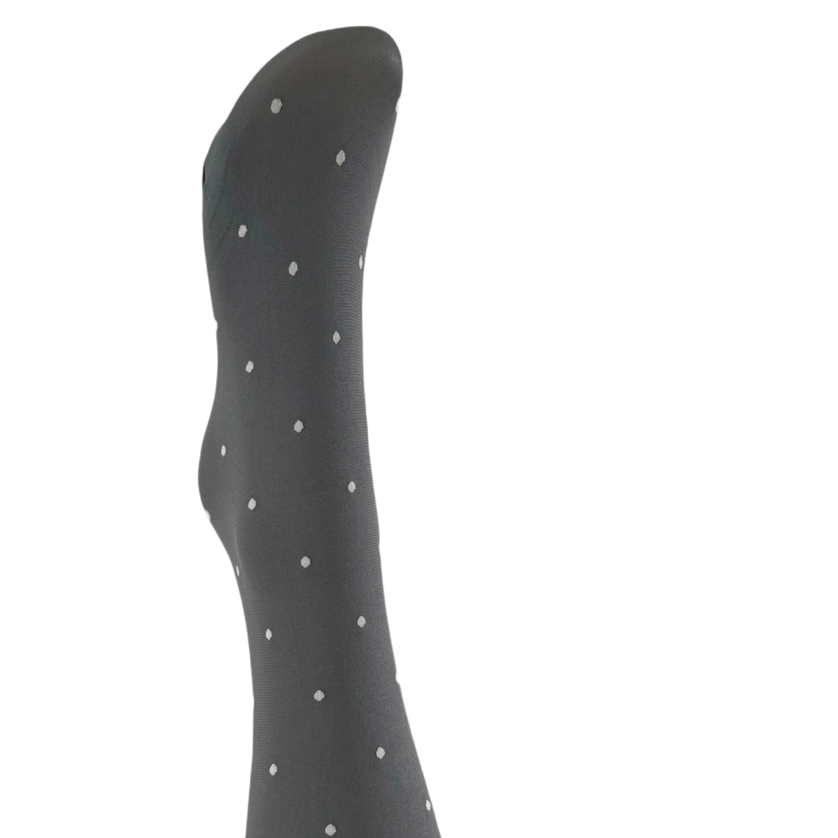 Agnes Strømpebukser - Dark grey w. off white dot