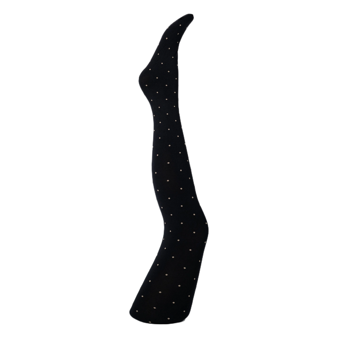 Agnes Strømpebukser - Black w. light sand dots