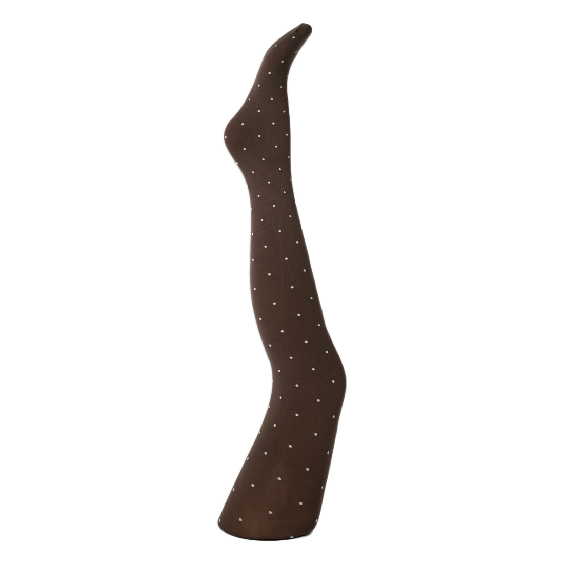 Agnes Strømpebukser - Dark brown w. off white dots