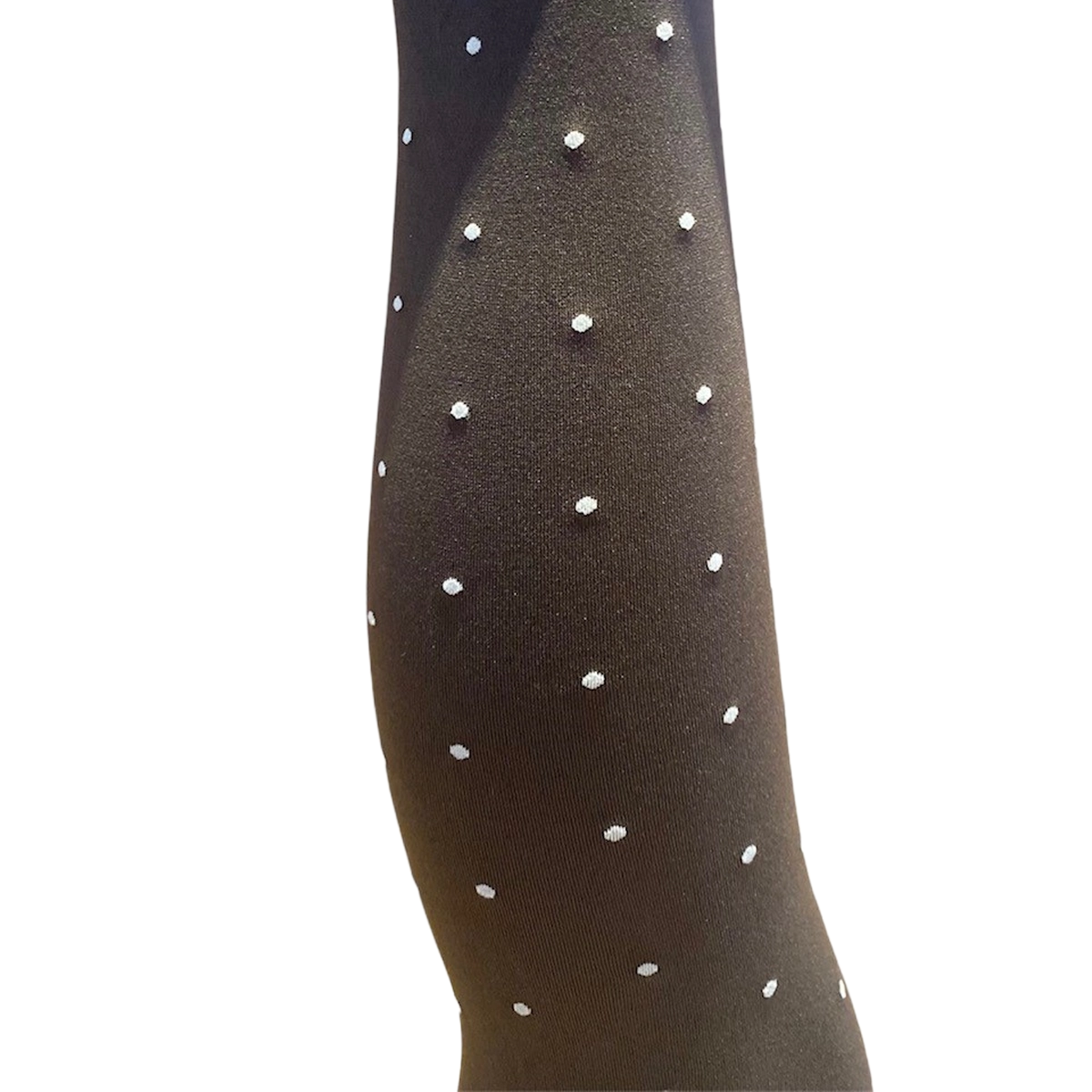 Agnes Strømpebukser - Dark brown w. off white dots