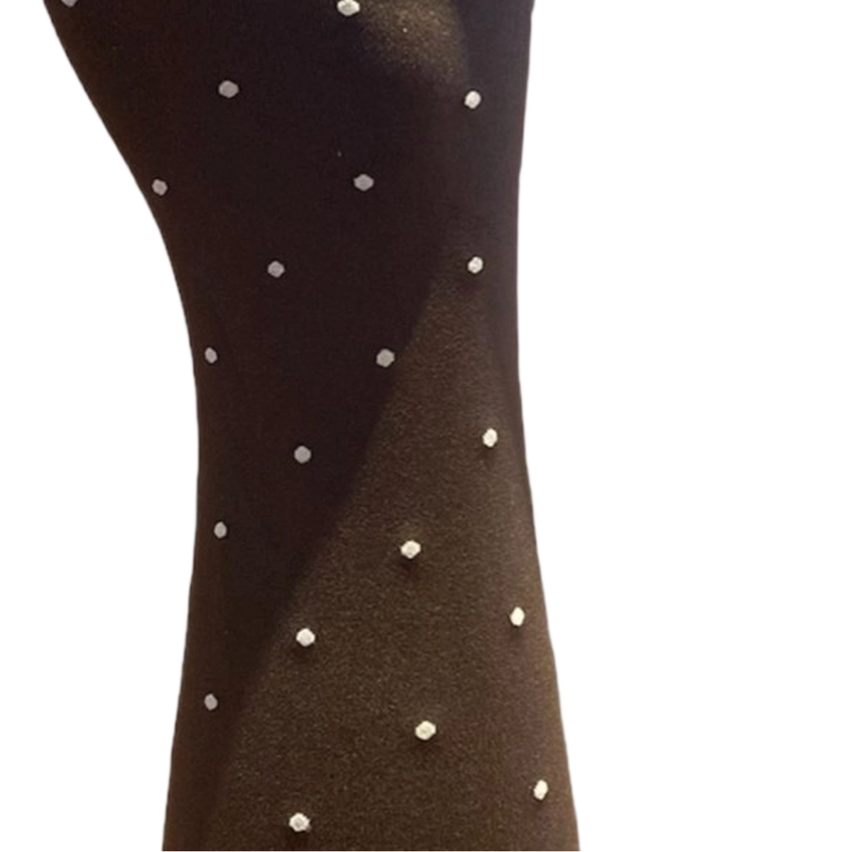Agnes Strømpebukser - Dark brown w. off white dots