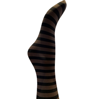 Vilma Strømpebukser - Dark brown and black stripe