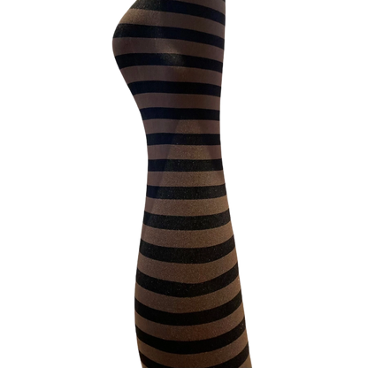 Vilma Strømpebukser - Dark brown and black stripe