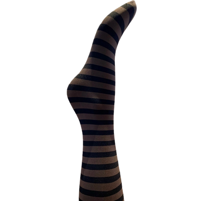 Vilma Strømpebukser - Dark brown and black stripe