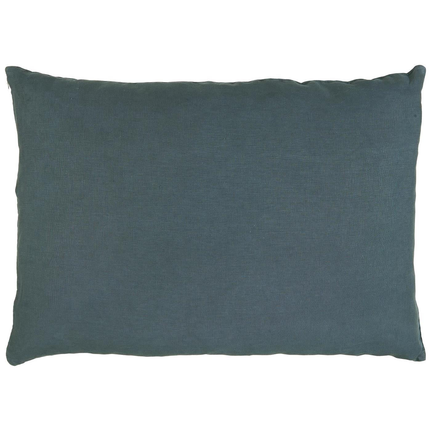 Hør Pude - 50x70 - Historical Blue (69)