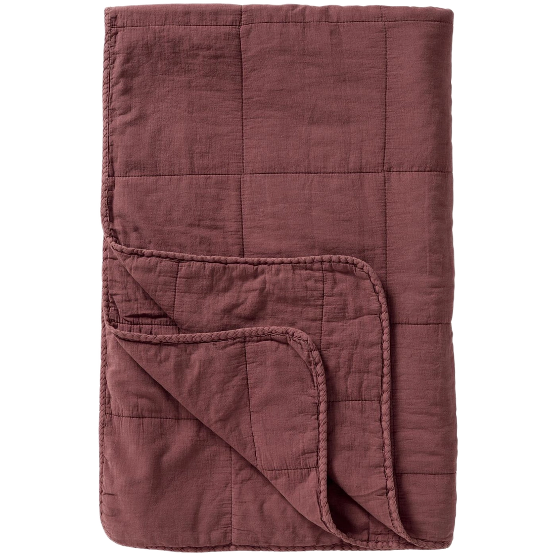 Quilt Tæppe - Bomuld - Dusty Plum (63)