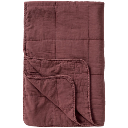 Quilt Tæppe - Bomuld - Dusty Plum (63)