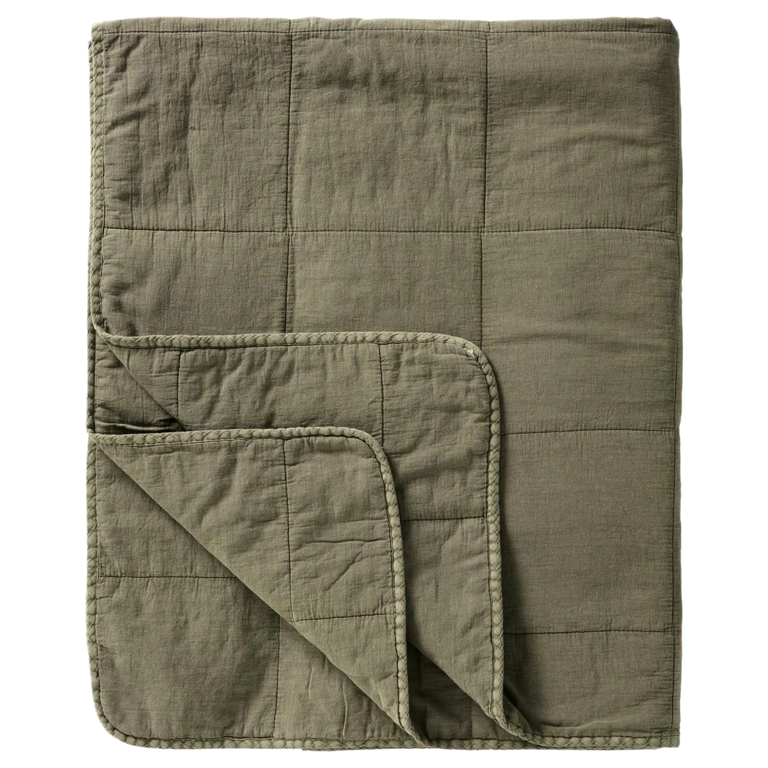 Quilt Sengetæppe Bomuld - Eucalyptus Green (93)