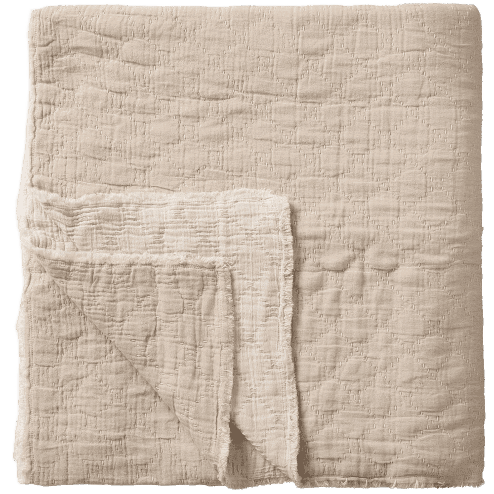 Sengetæppe - Bomuld - Natur/Off White (30)