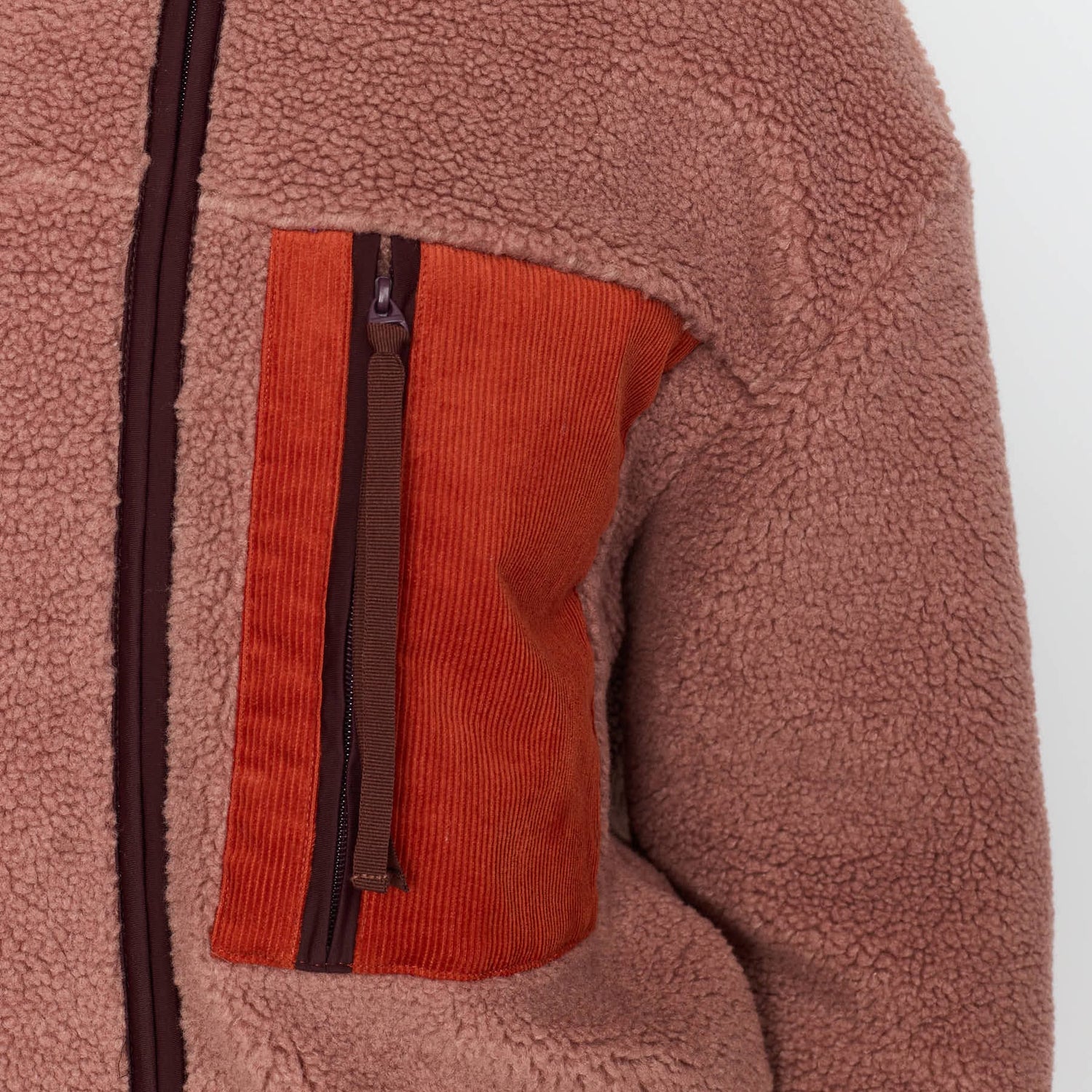 Selfhood sherpa teddy jakke med justerbar kant forneden