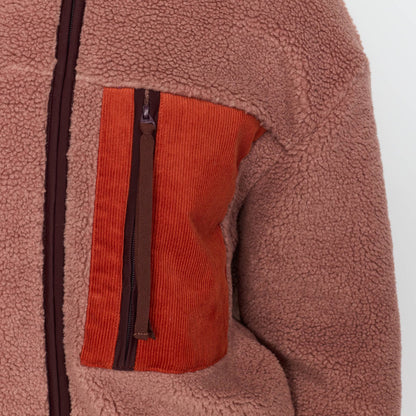 Selfhood sherpa teddy jakke med justerbar kant forneden