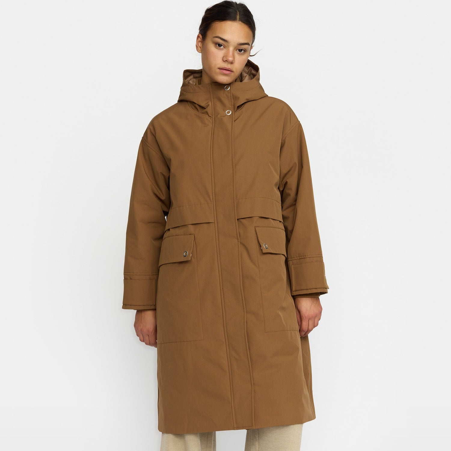 Brun parka vinterjakke fra Selfhood