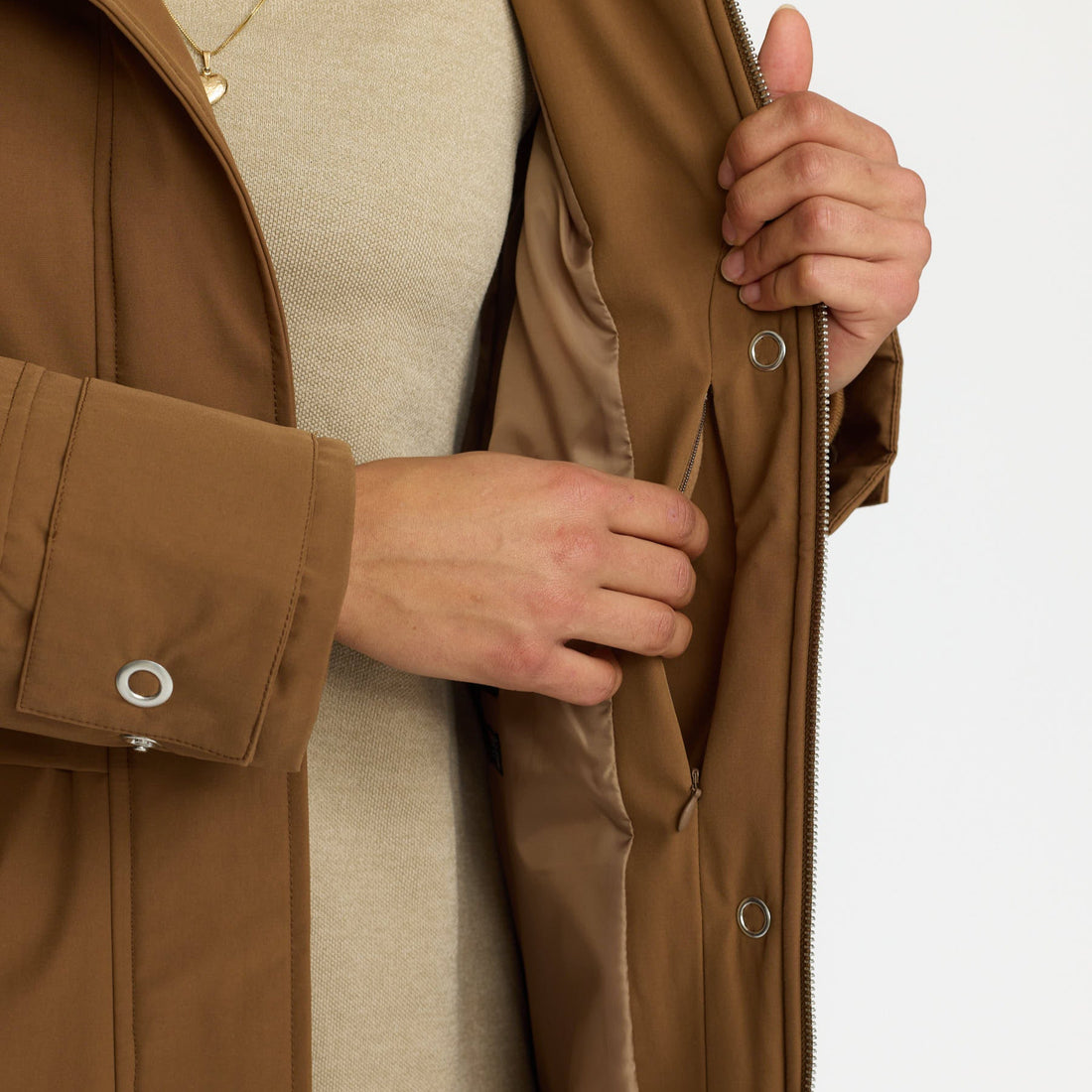 Brun parka vinterjakke fra Selfhood