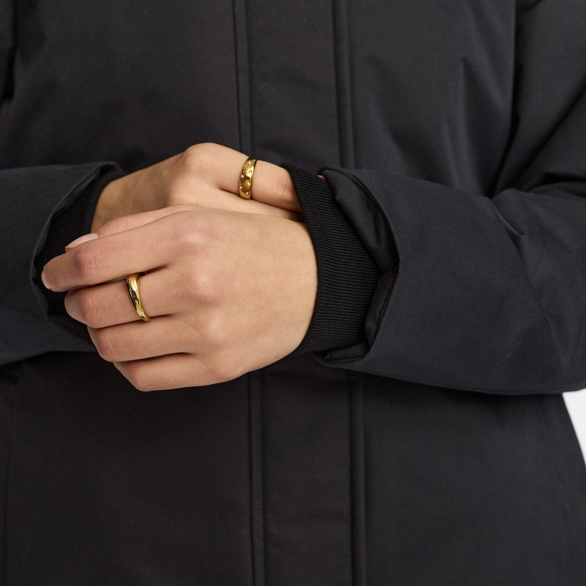 Selfhood vinterfrakke med fleeceforede lommer og lang pasform