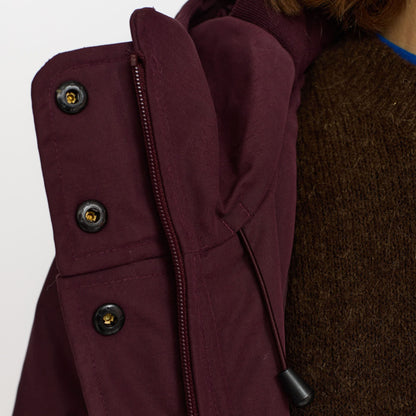 Lang Hooded Parka, Jakke - Burgundy