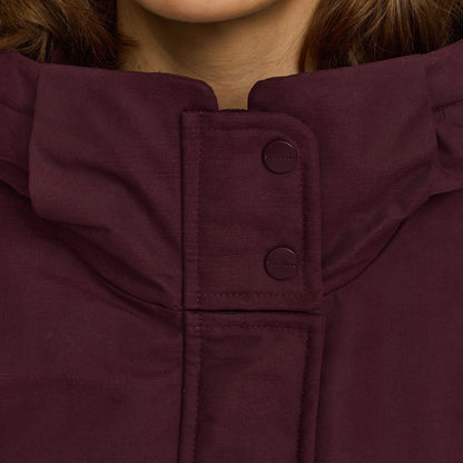 Lang Hooded Parka, Jakke - Burgundy