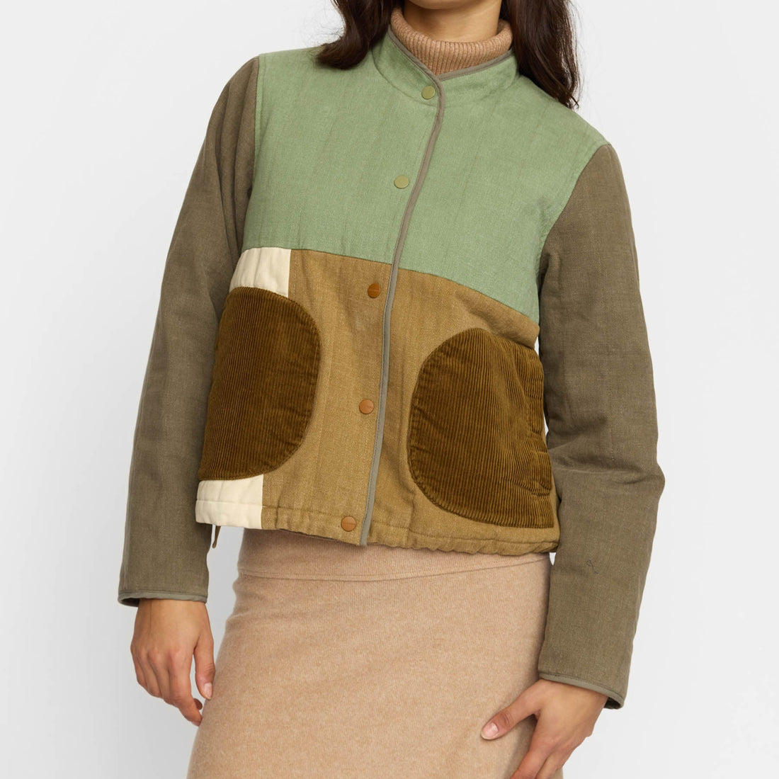 Quiltet Patchwork Jakke - Army