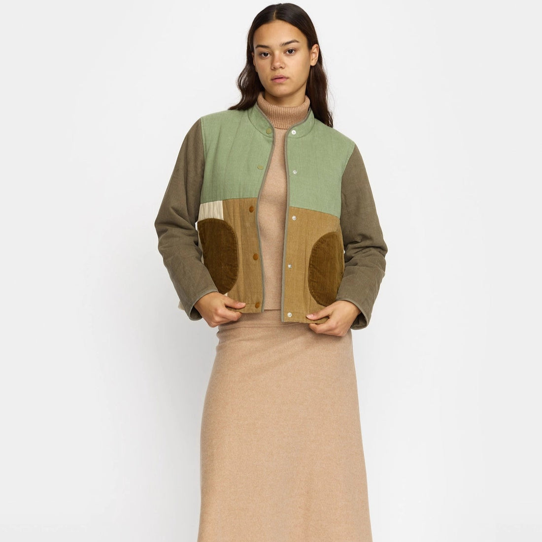 Quiltet Patchwork Jakke - Army