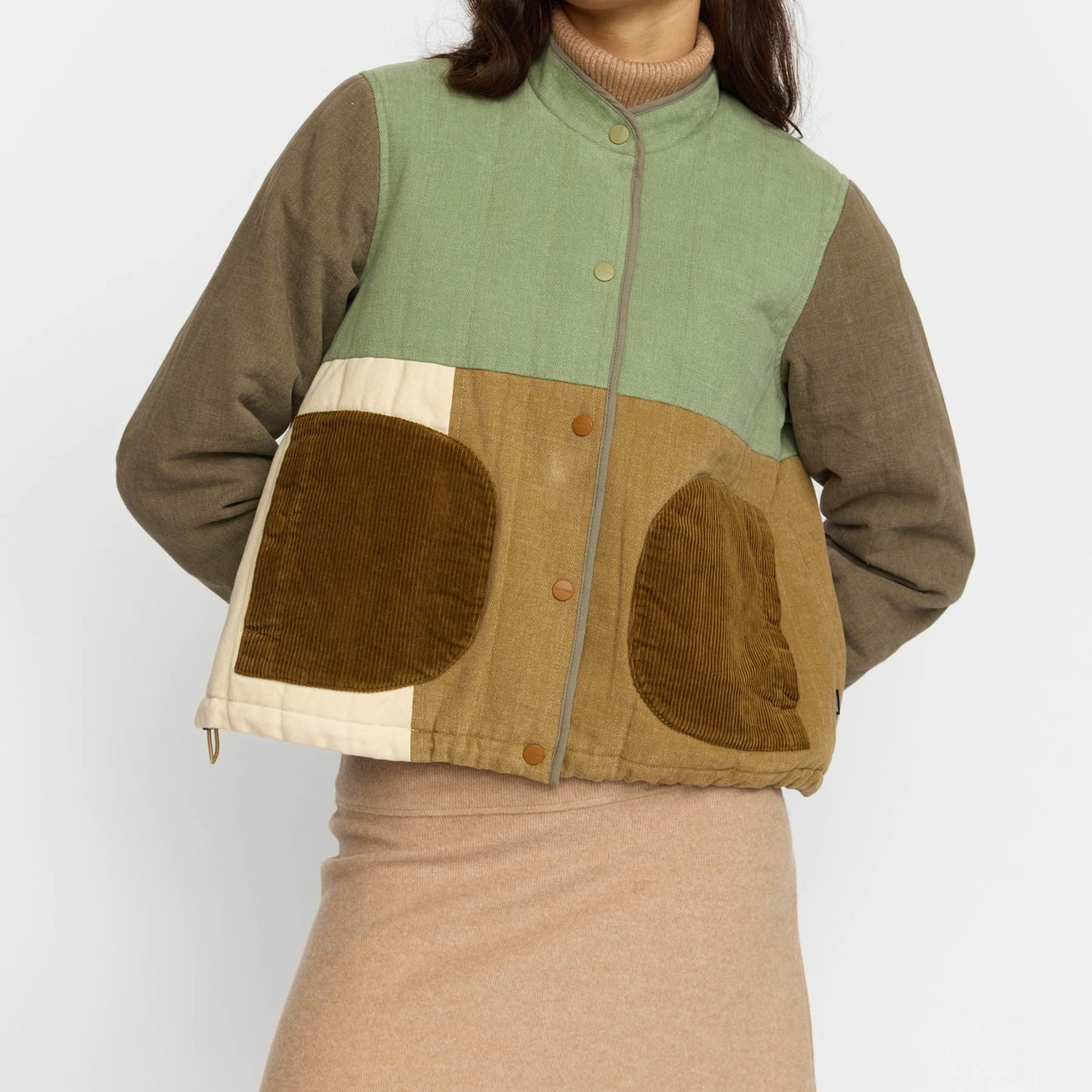 Quiltet Patchwork Jakke - Army