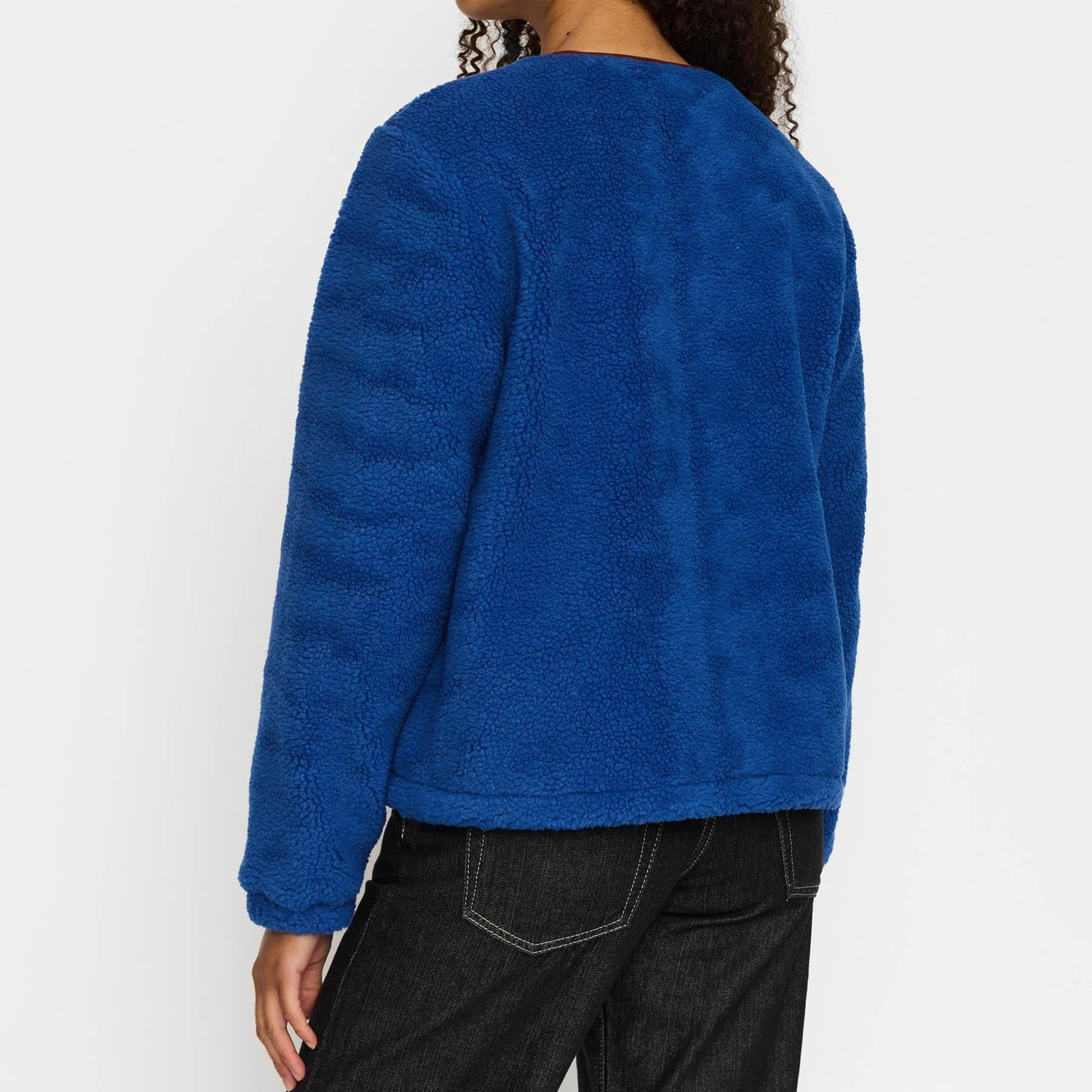 Sherpa fleece jakke med justerbar bund og afslappet fit