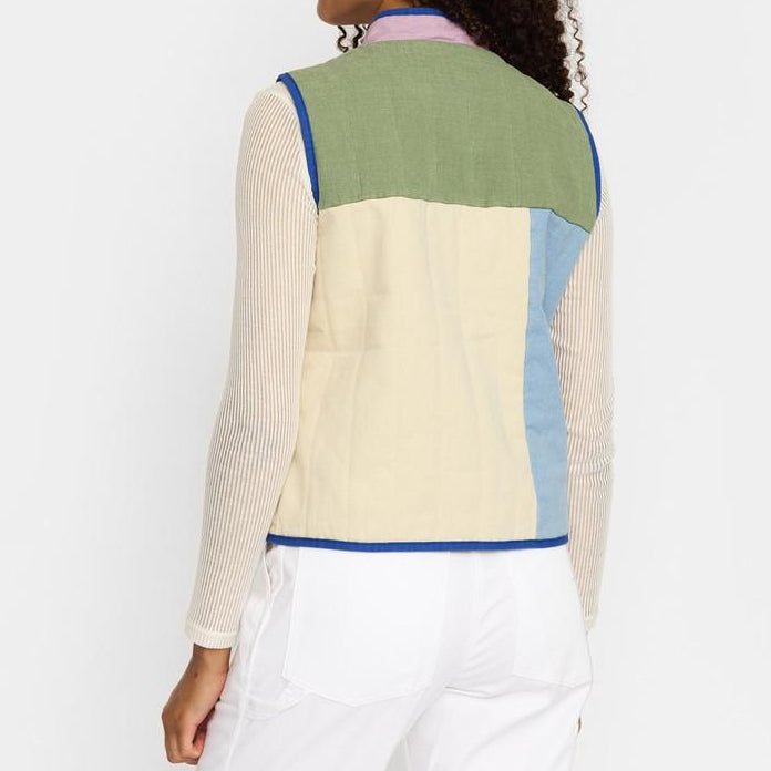 Quiltet Patchwork Vest - Bomuld - Light Purple