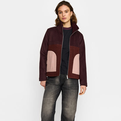 Block Jacket, Jakke - Burgundy